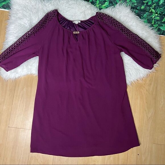 Indigo Rose burgundy casual / party dress plus size 1X - Picture 4 of 11